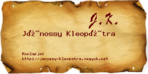 Jánossy Kleopátra névjegykártya